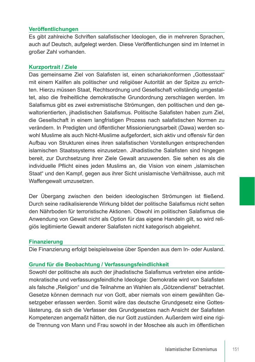 Seite 151 des Verfassungsschutzbericht 2018 Brandenburg