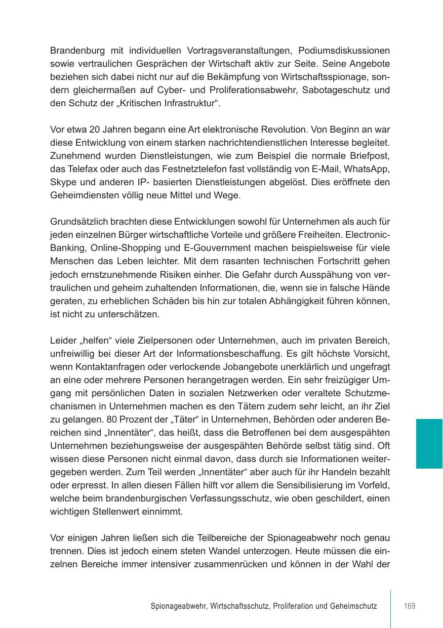Seite 169 des Verfassungsschutzbericht 2018 Brandenburg