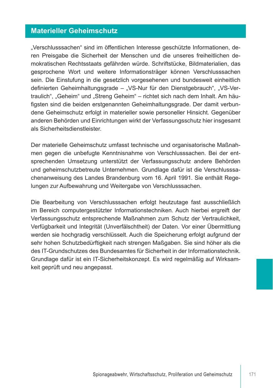 Seite 171 des Verfassungsschutzbericht 2018 Brandenburg