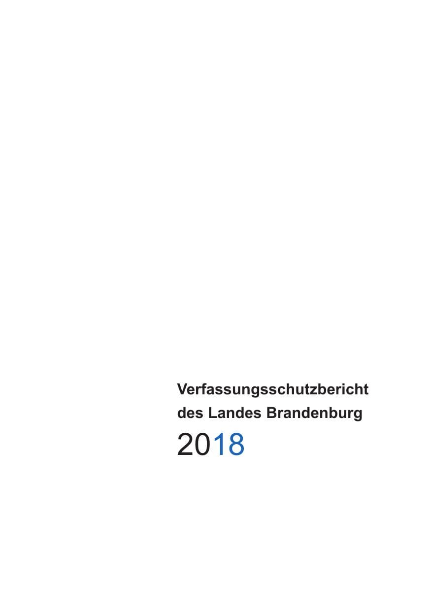 Seite 3 des Verfassungsschutzbericht 2018 Brandenburg