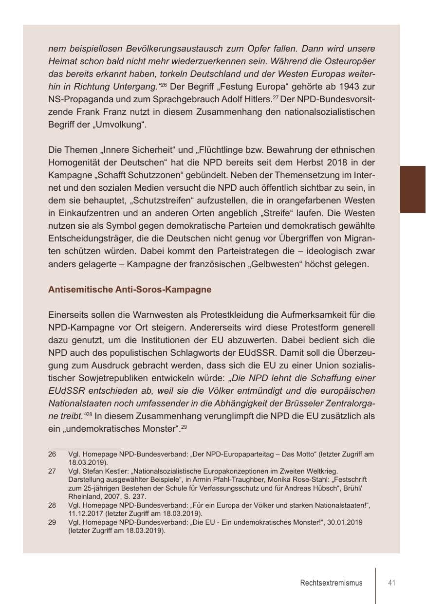 Seite 41 des Verfassungsschutzbericht 2018 Brandenburg