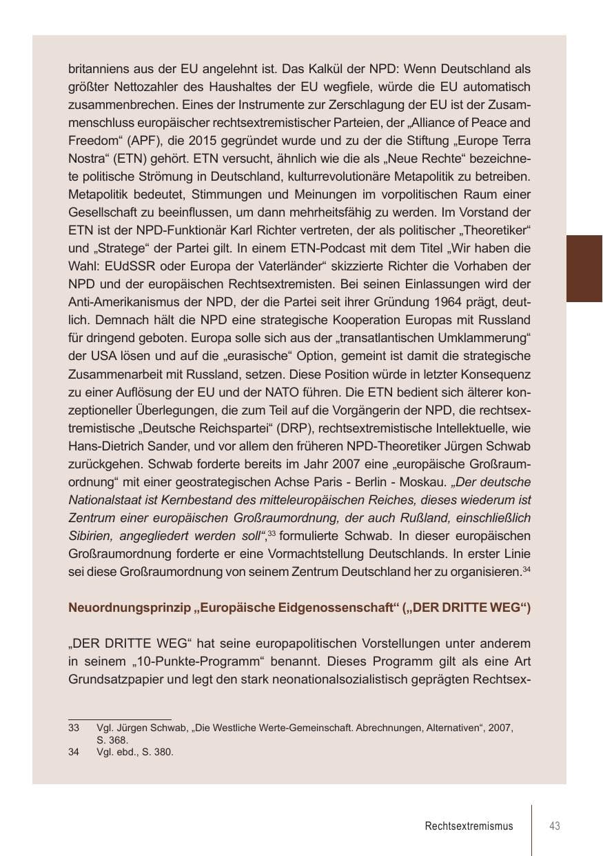 Seite 43 des Verfassungsschutzbericht 2018 Brandenburg