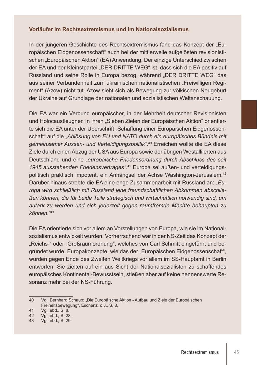 Seite 45 des Verfassungsschutzbericht 2018 Brandenburg