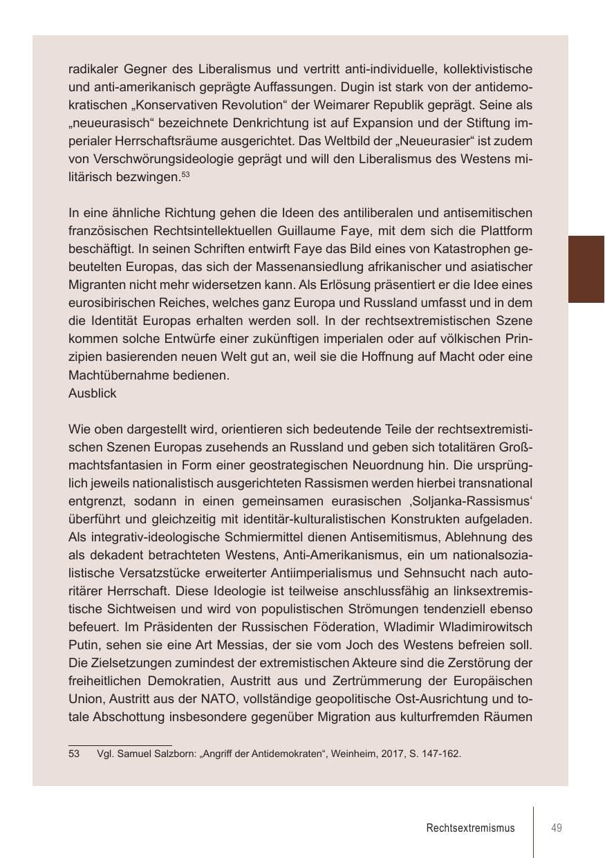 Seite 49 des Verfassungsschutzbericht 2018 Brandenburg