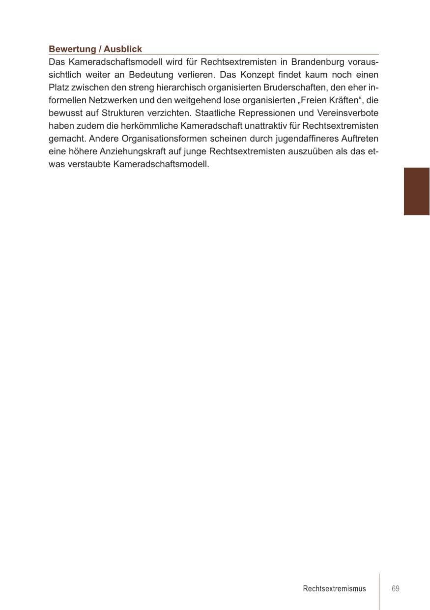 Seite 69 des Verfassungsschutzbericht 2018 Brandenburg