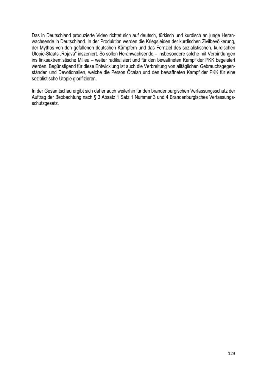 Seite 123 des Verfassungsschutzbericht 2019 Brandenburg