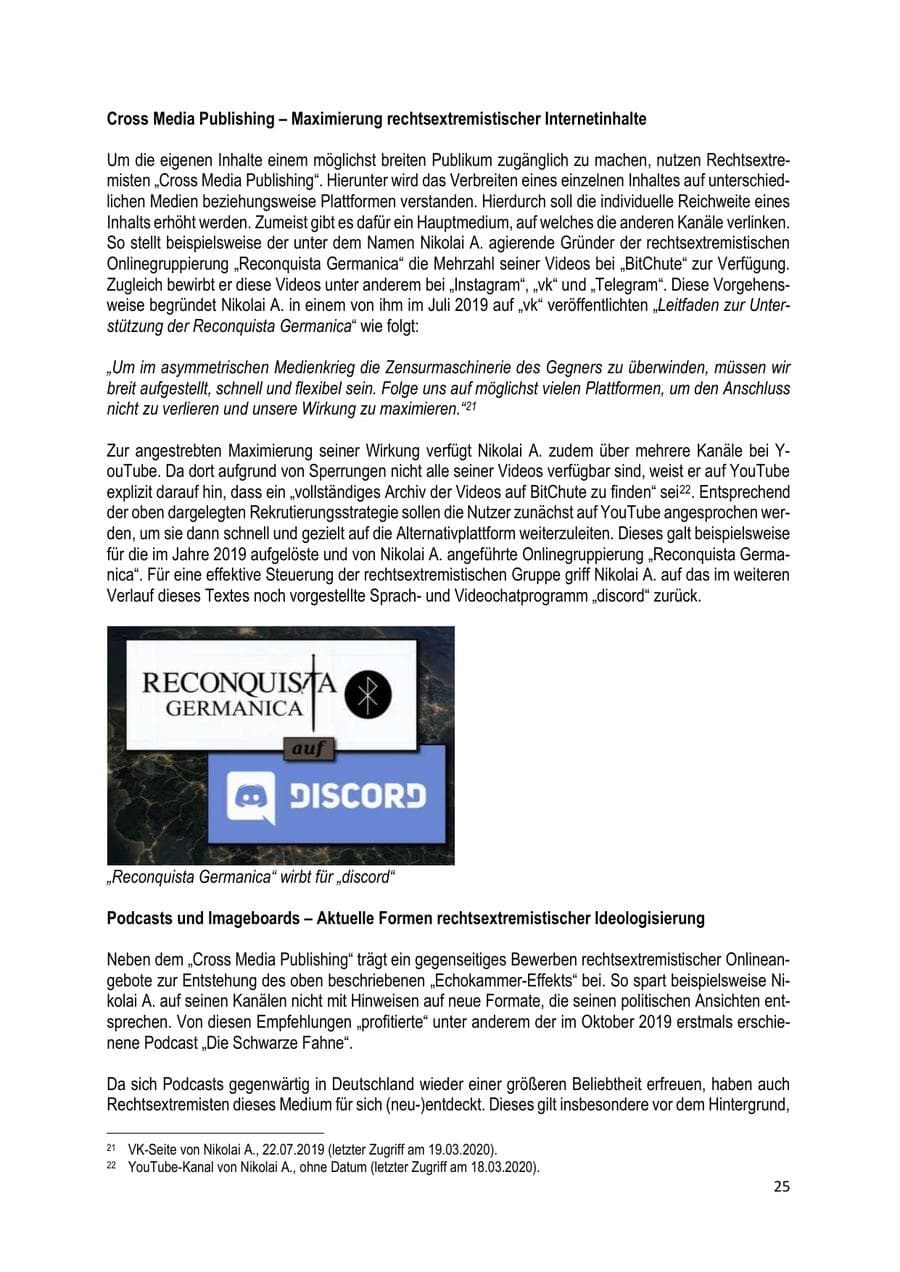 Seite 25 des Verfassungsschutzbericht 2019 Brandenburg