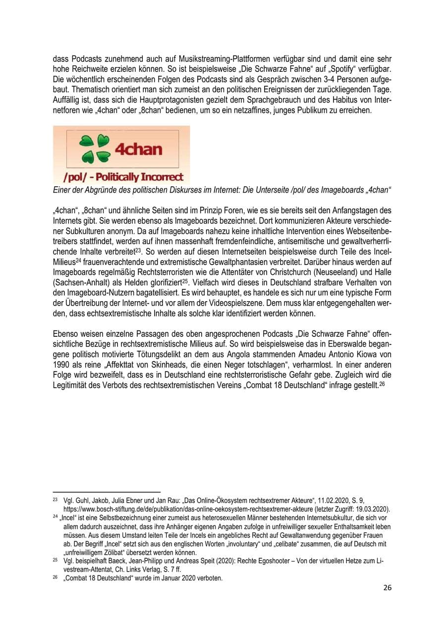 Seite 26 des Verfassungsschutzbericht 2019 Brandenburg