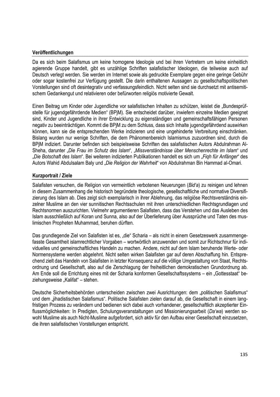 Seite 135 des Verfassungsschutzbericht 2020 Brandenburg