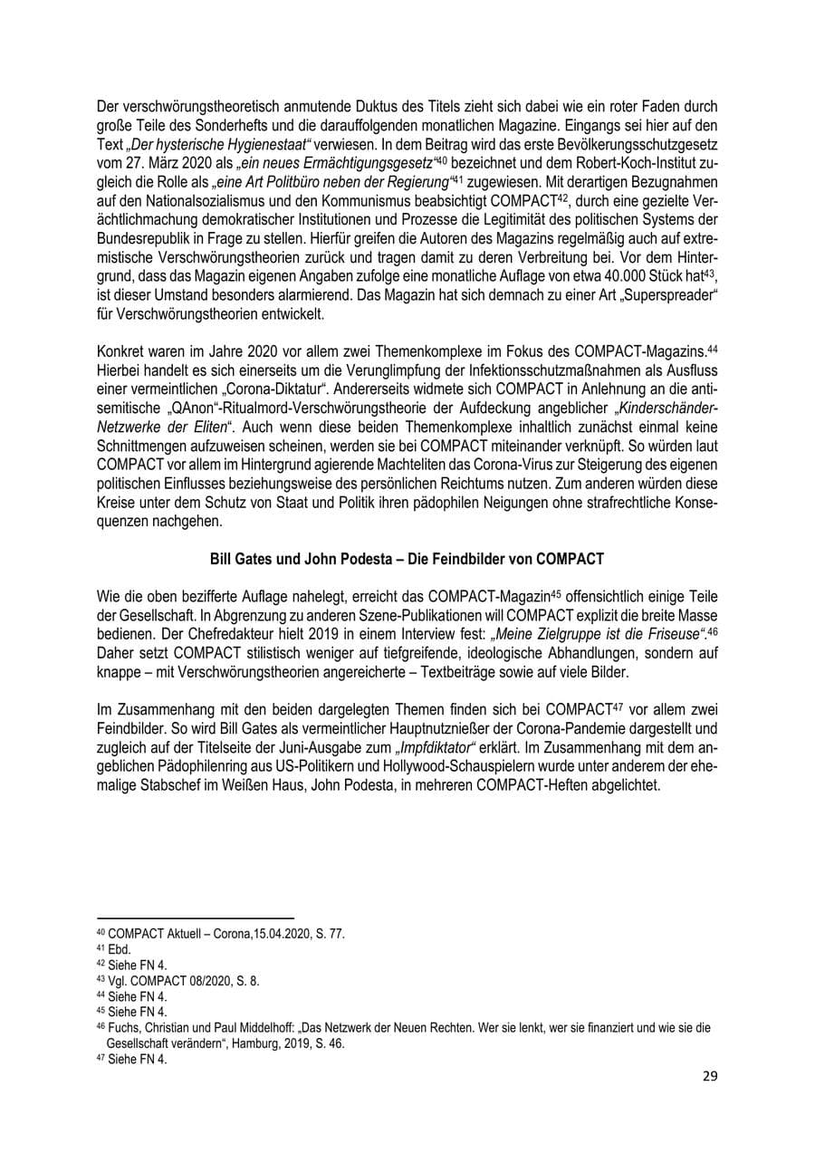 Seite 29 des Verfassungsschutzbericht 2020 Brandenburg