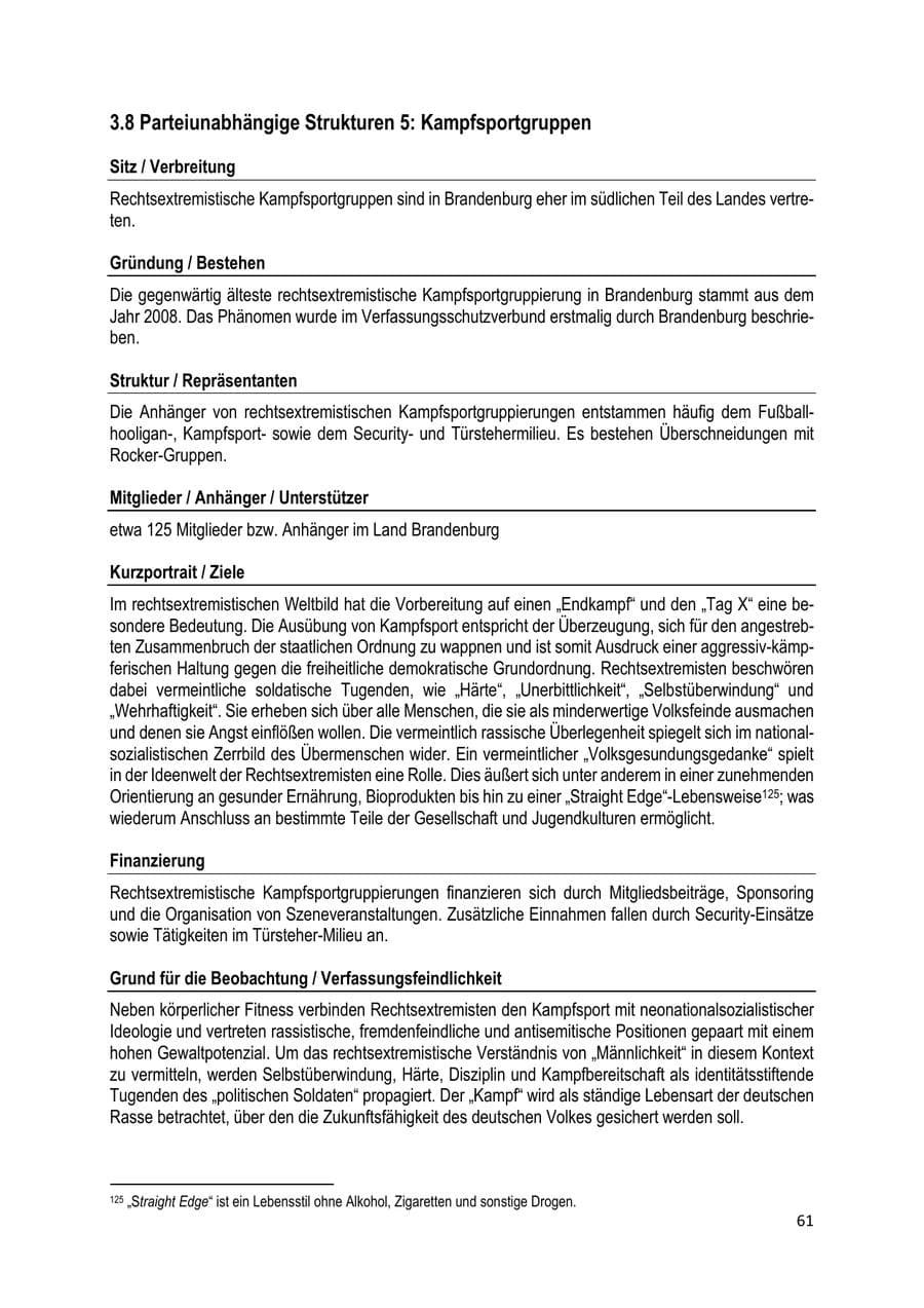 Seite 61 des Verfassungsschutzbericht 2020 Brandenburg