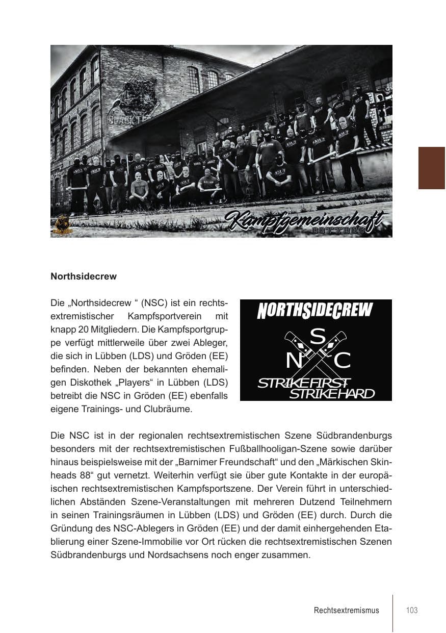 Seite 103 des Verfassungsschutzbericht 2021 Brandenburg