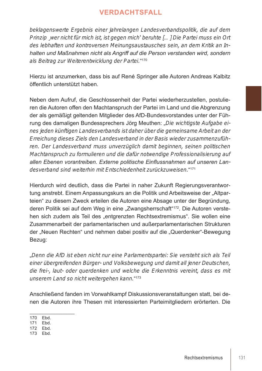Seite 131 des Verfassungsschutzbericht 2021 Brandenburg