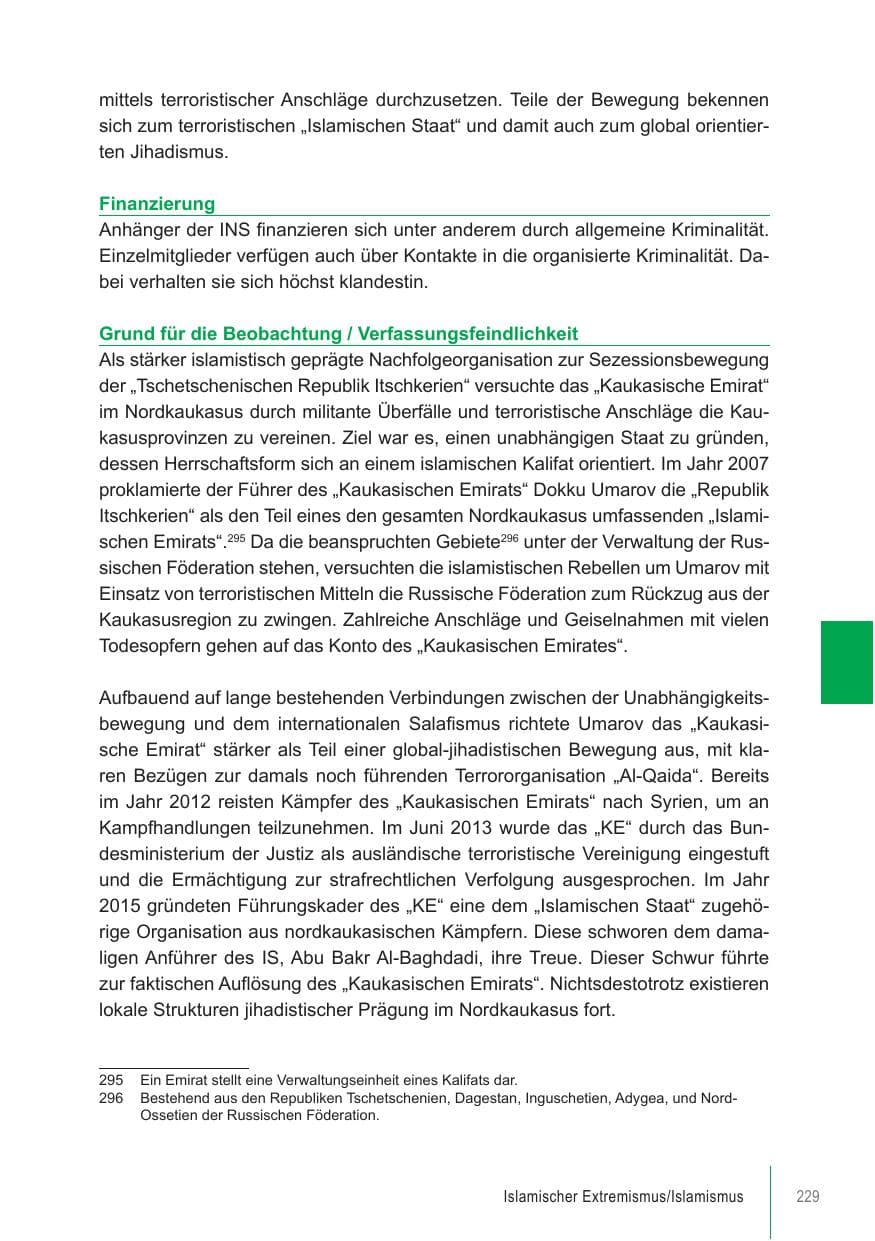 Seite 229 des Verfassungsschutzbericht 2021 Brandenburg