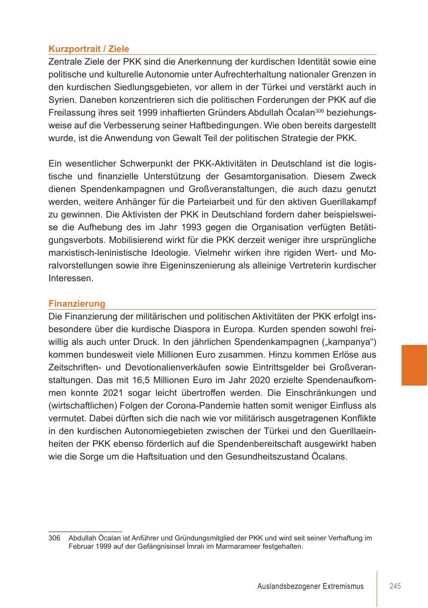 Seite 245 des Verfassungsschutzbericht 2021 Brandenburg
