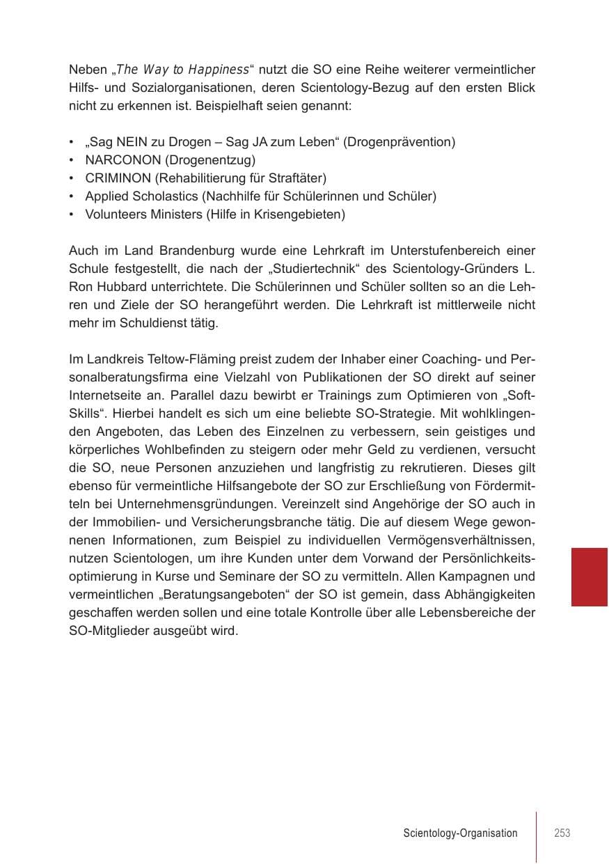Seite 253 des Verfassungsschutzbericht 2021 Brandenburg