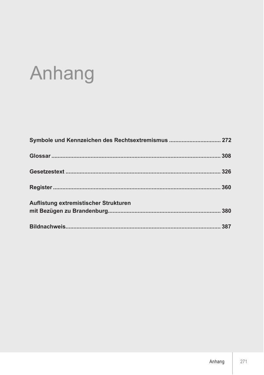 Seite 271 des Verfassungsschutzbericht 2021 Brandenburg
