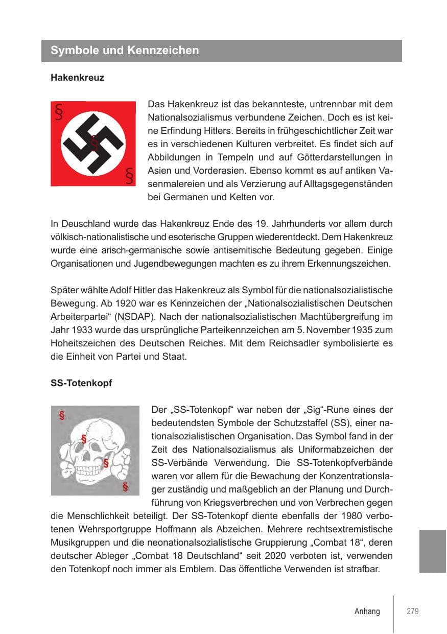 Seite 279 des Verfassungsschutzbericht 2021 Brandenburg