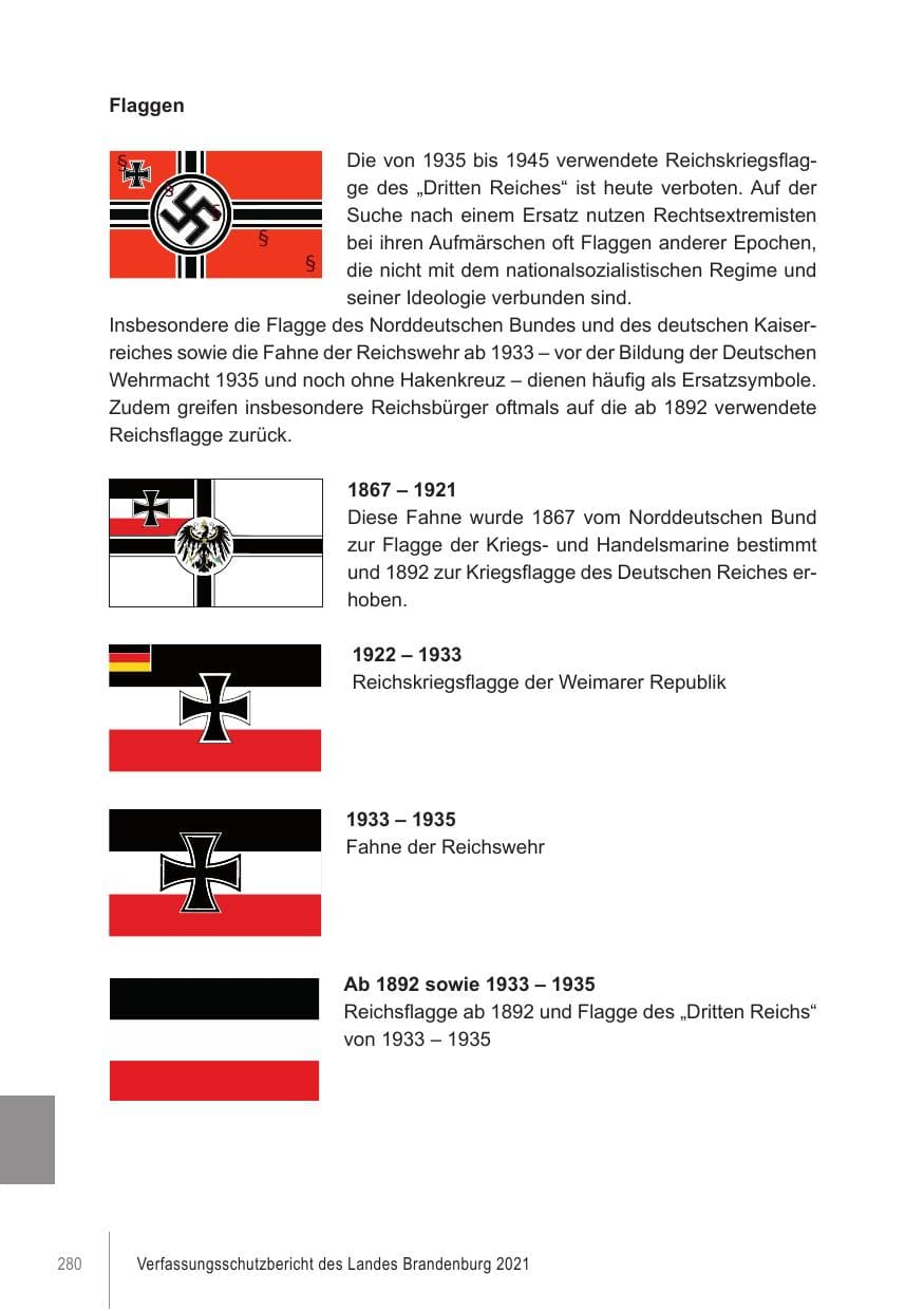 Seite 280 des Verfassungsschutzbericht 2021 Brandenburg