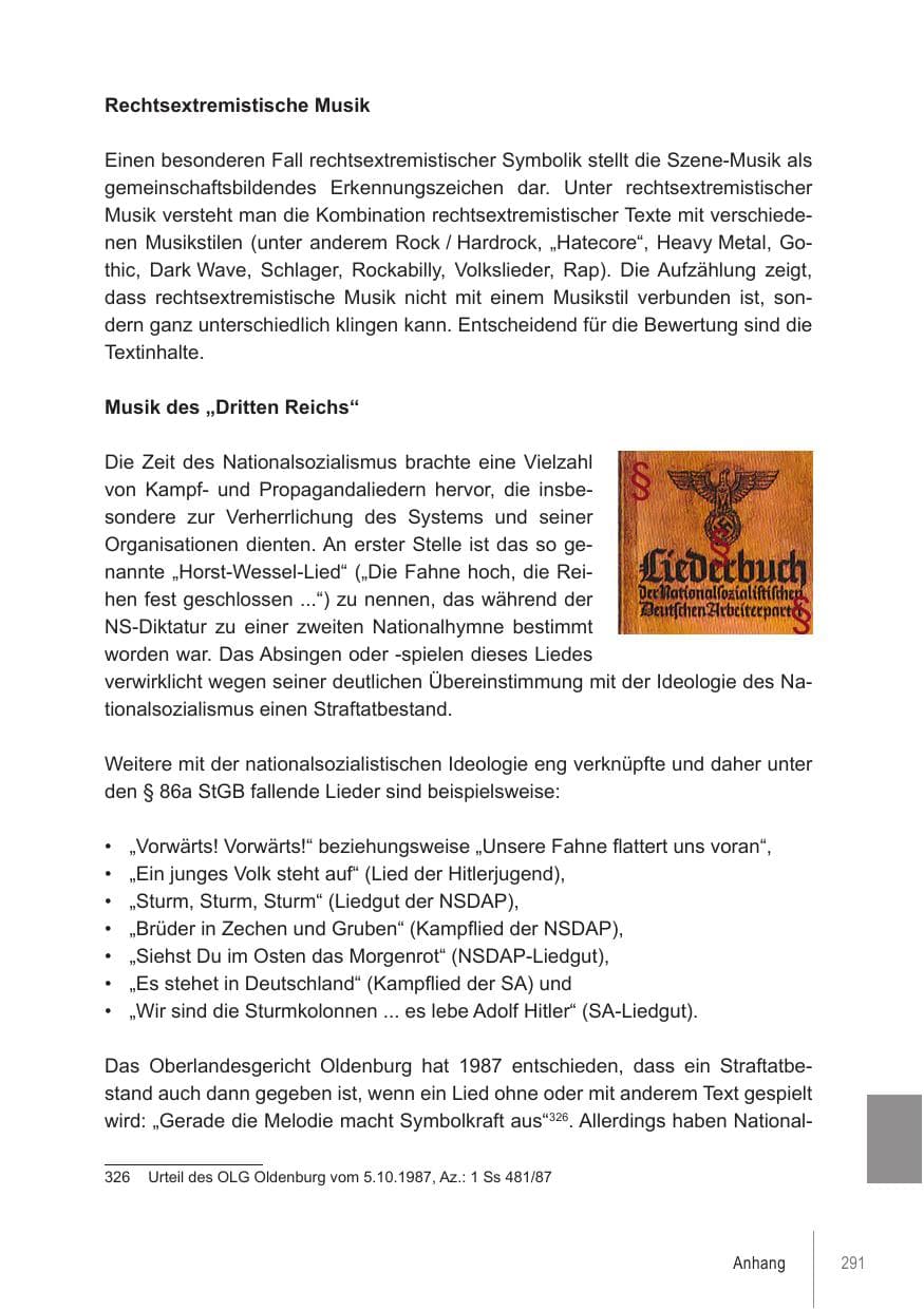 Seite 291 des Verfassungsschutzbericht 2021 Brandenburg