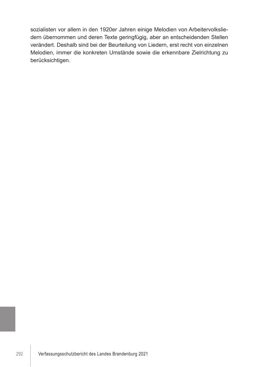 Seite 292 des Verfassungsschutzbericht 2021 Brandenburg