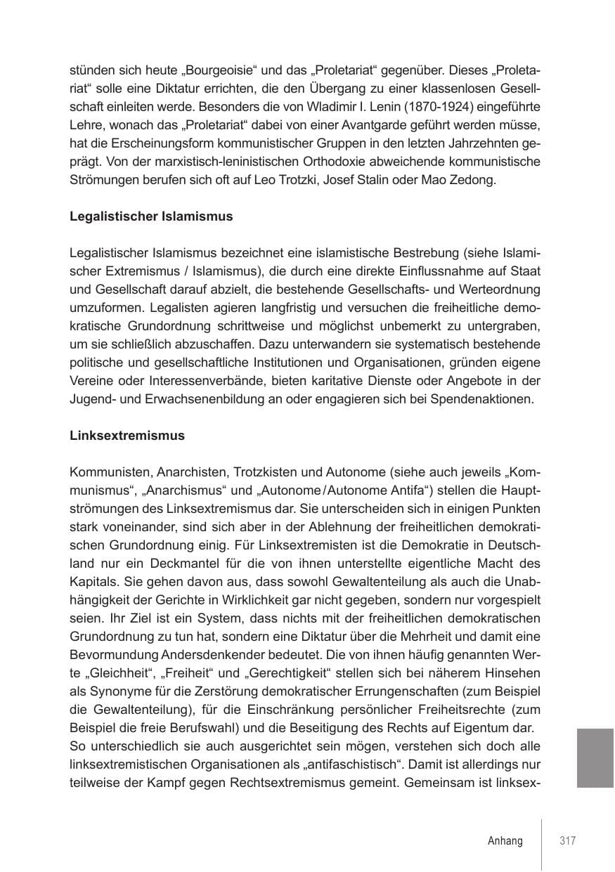 Seite 317 des Verfassungsschutzbericht 2021 Brandenburg