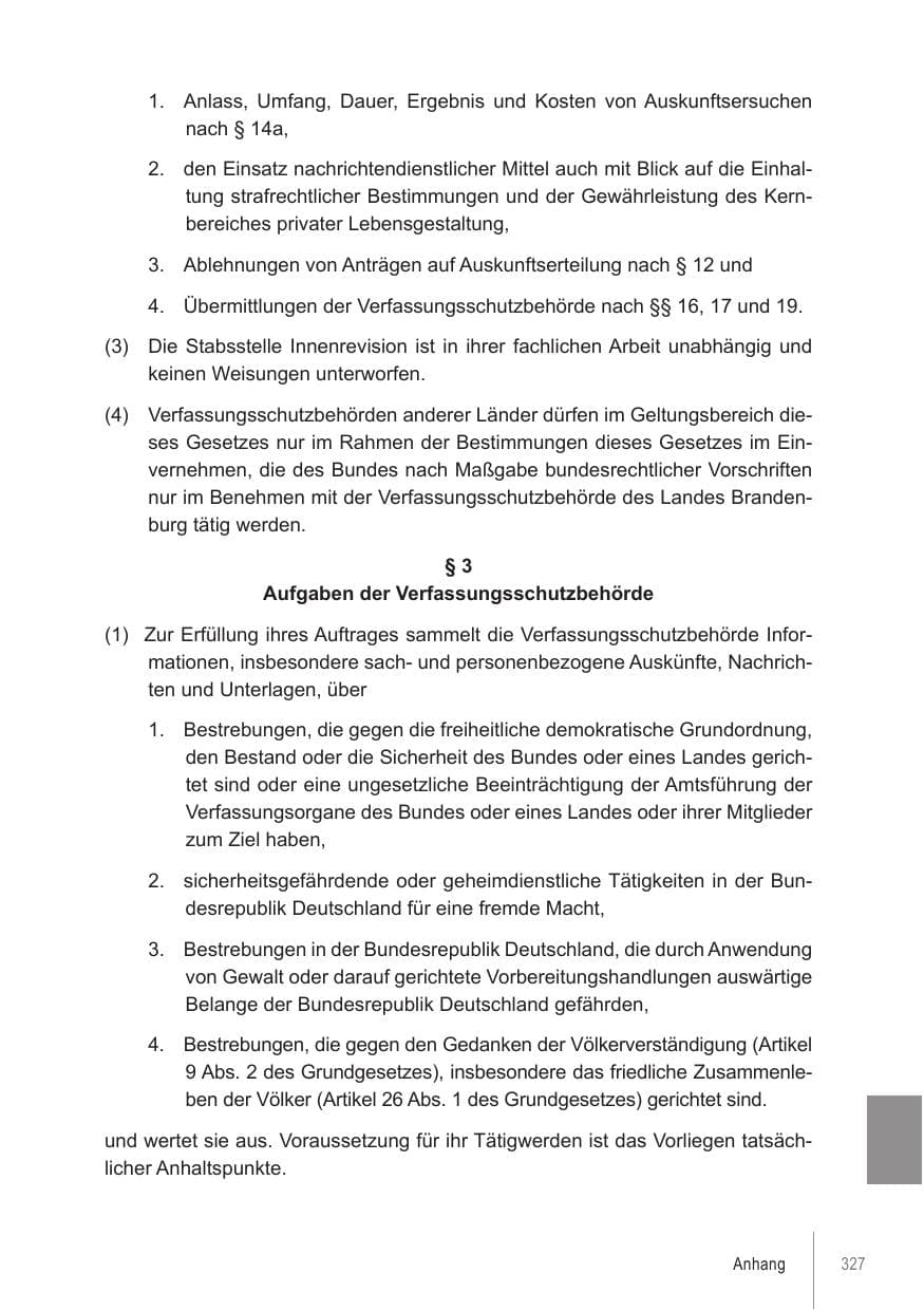 Seite 327 des Verfassungsschutzbericht 2021 Brandenburg
