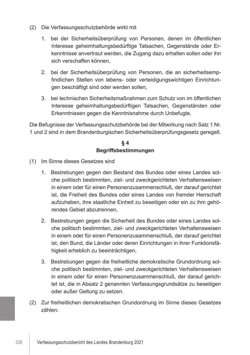Seite 328 des Verfassungsschutzbericht 2021 Brandenburg