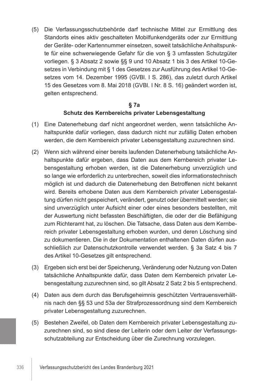 Seite 336 des Verfassungsschutzbericht 2021 Brandenburg