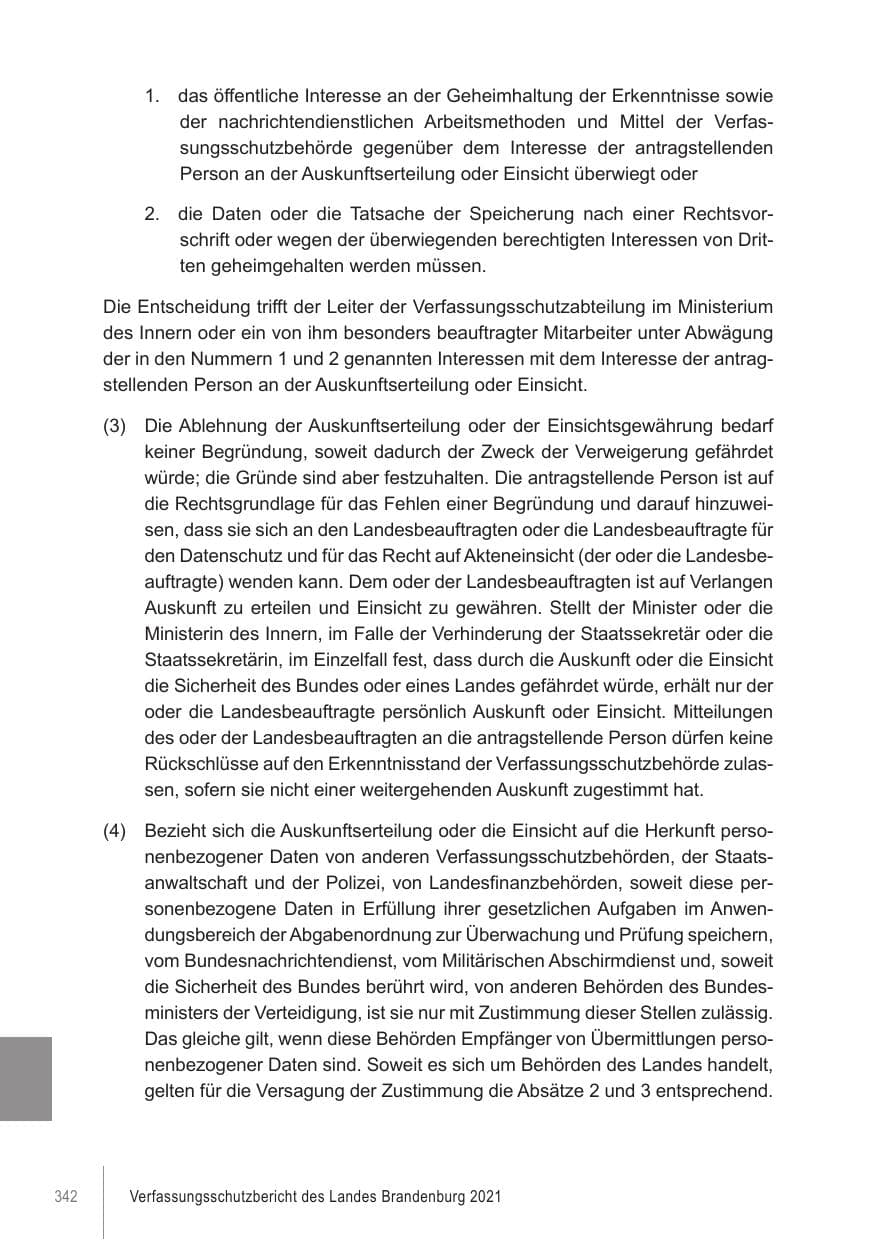 Seite 342 des Verfassungsschutzbericht 2021 Brandenburg