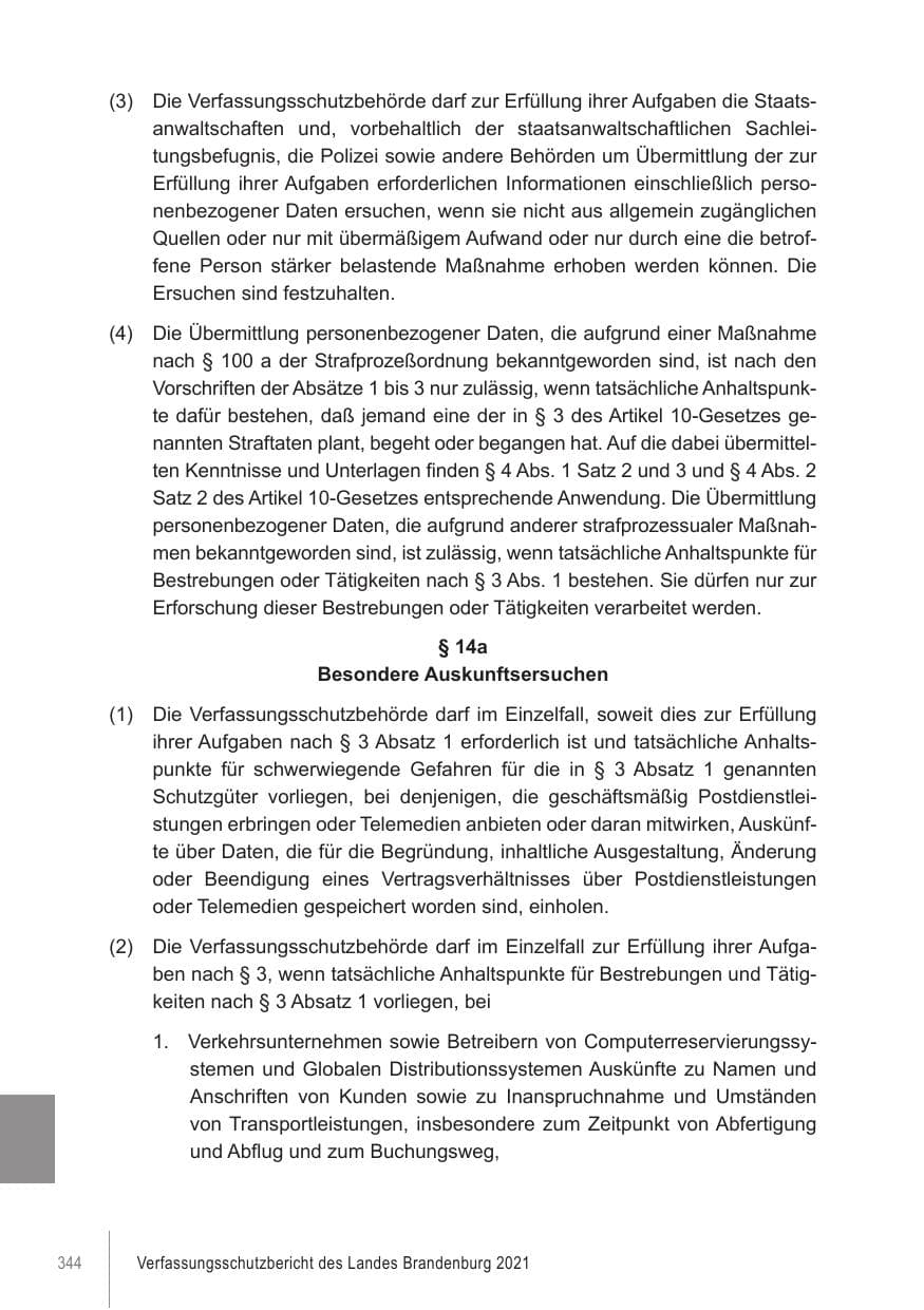 Seite 344 des Verfassungsschutzbericht 2021 Brandenburg