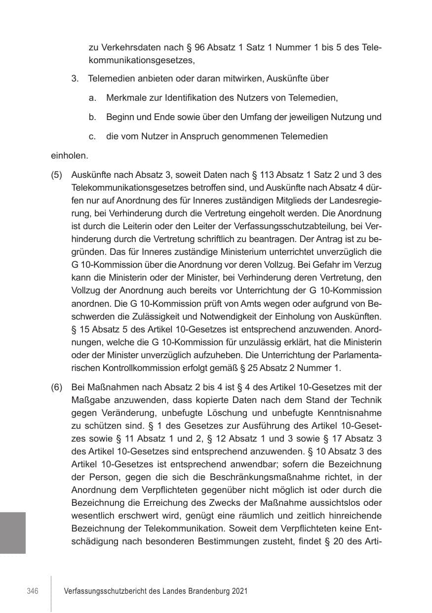Seite 346 des Verfassungsschutzbericht 2021 Brandenburg