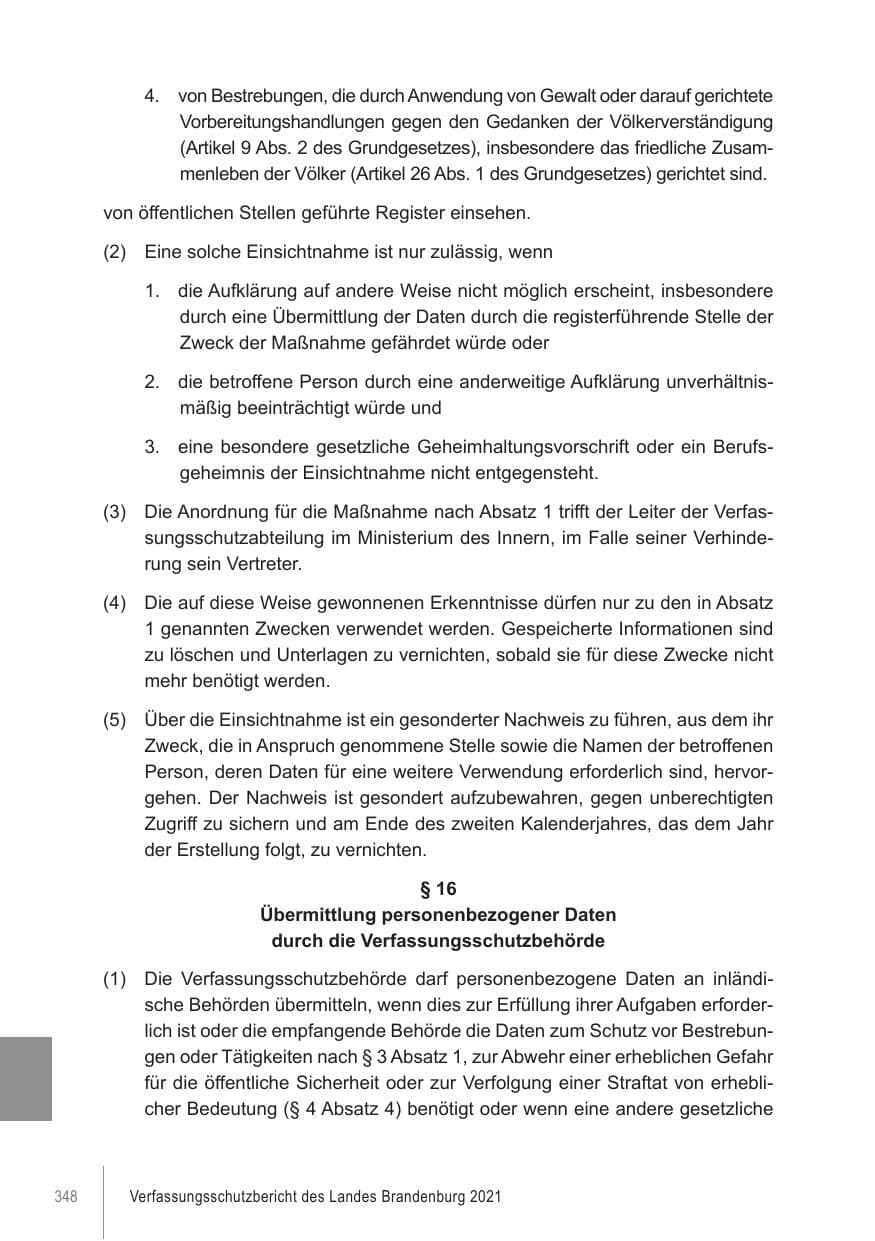 Seite 348 des Verfassungsschutzbericht 2021 Brandenburg