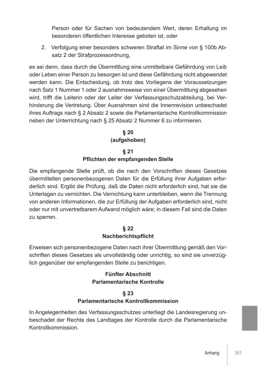 Seite 351 des Verfassungsschutzbericht 2021 Brandenburg