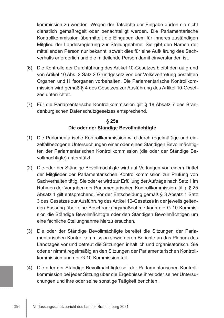 Seite 354 des Verfassungsschutzbericht 2021 Brandenburg