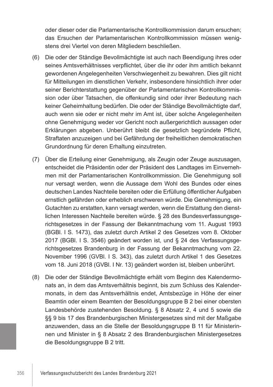 Seite 356 des Verfassungsschutzbericht 2021 Brandenburg