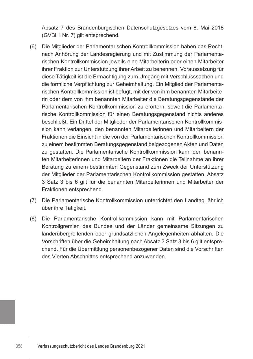 Seite 358 des Verfassungsschutzbericht 2021 Brandenburg