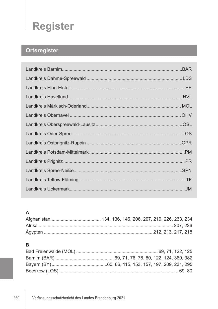 Seite 360 des Verfassungsschutzbericht 2021 Brandenburg