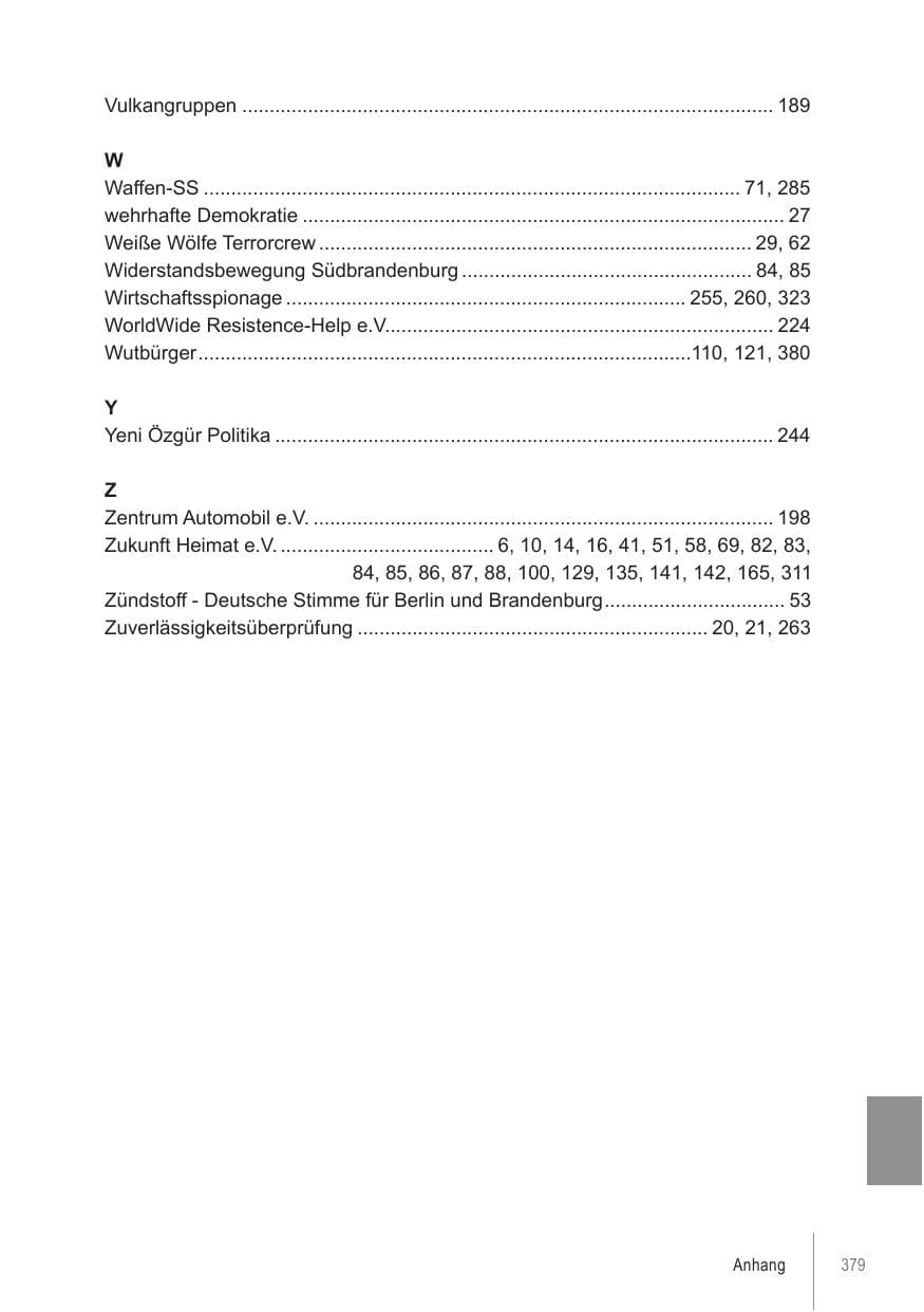 Seite 379 des Verfassungsschutzbericht 2021 Brandenburg