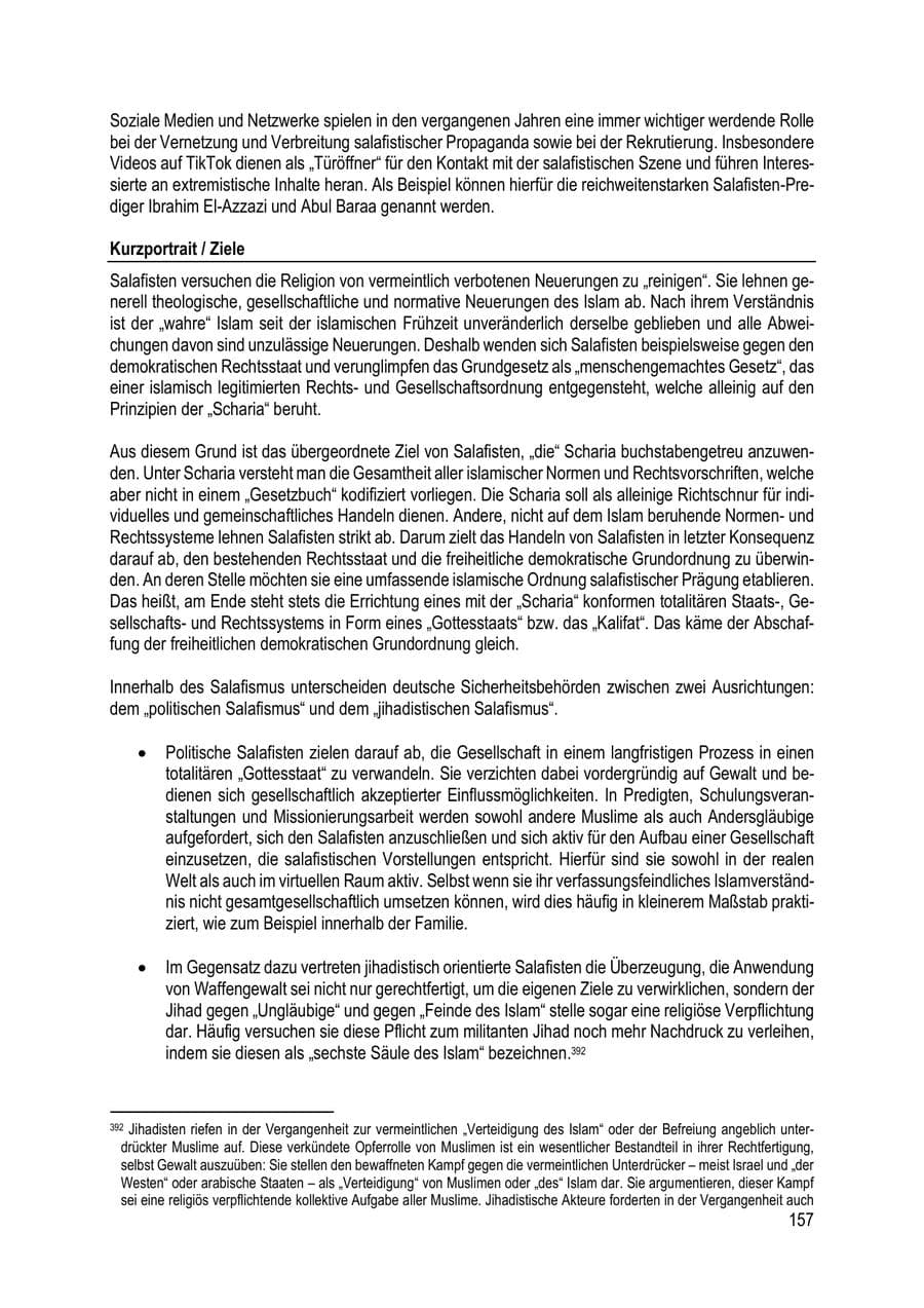 Seite 157 des Verfassungsschutzbericht 2023 Brandenburg
