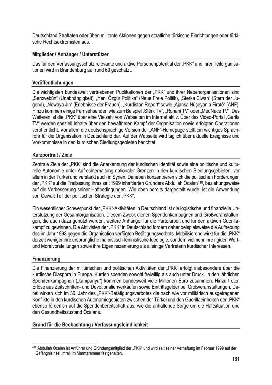 Seite 181 des Verfassungsschutzbericht 2023 Brandenburg