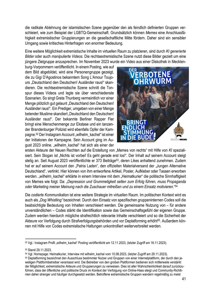 Seite 41 des Verfassungsschutzbericht 2023 Brandenburg
