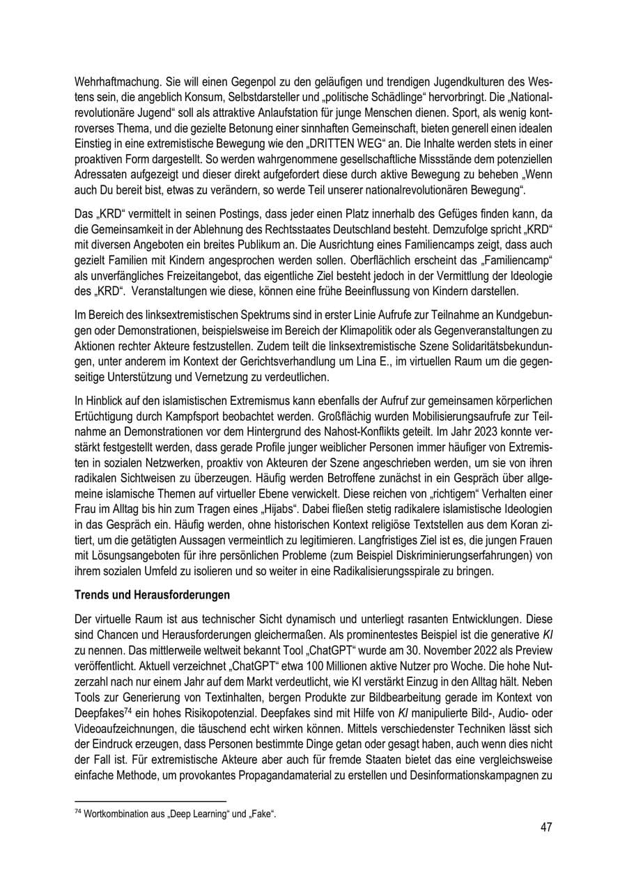 Seite 47 des Verfassungsschutzbericht 2023 Brandenburg