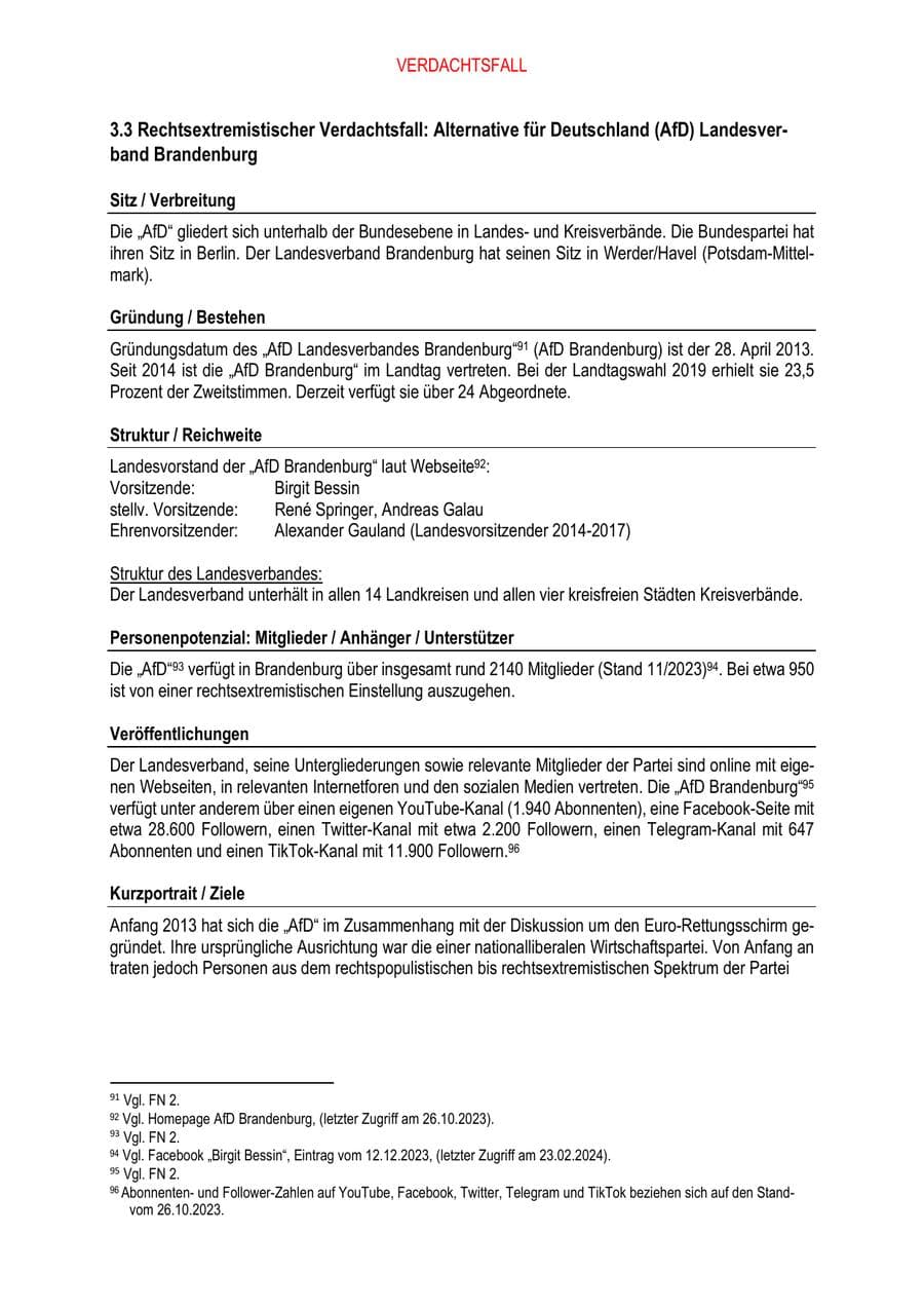 Seite 58 des Verfassungsschutzbericht 2023 Brandenburg