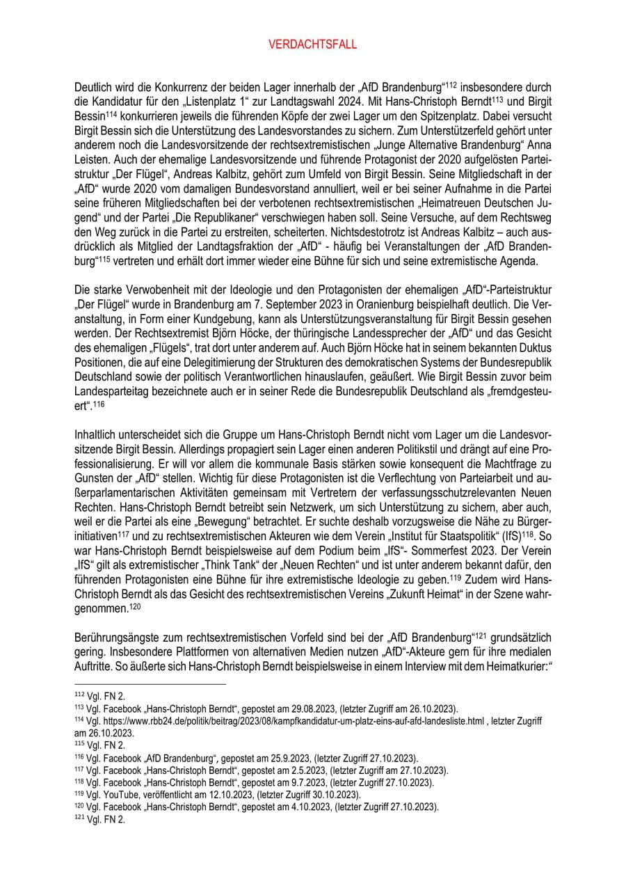 Seite 61 des Verfassungsschutzbericht 2023 Brandenburg