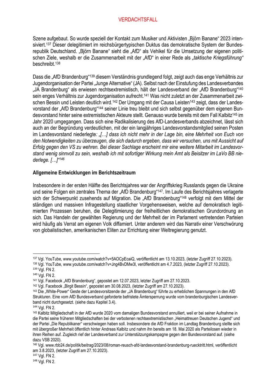 Seite 63 des Verfassungsschutzbericht 2023 Brandenburg