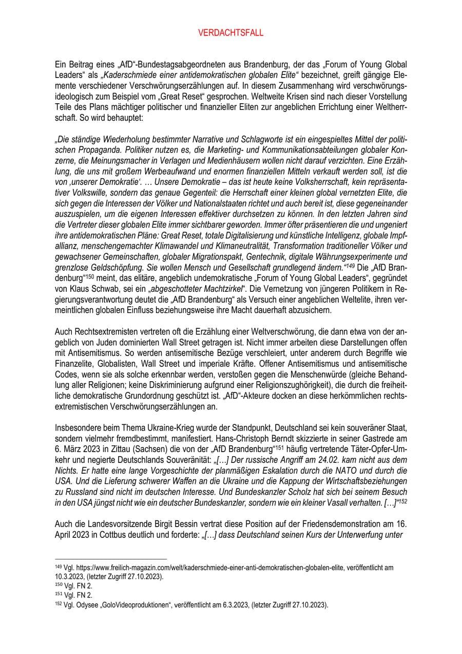 Seite 64 des Verfassungsschutzbericht 2023 Brandenburg