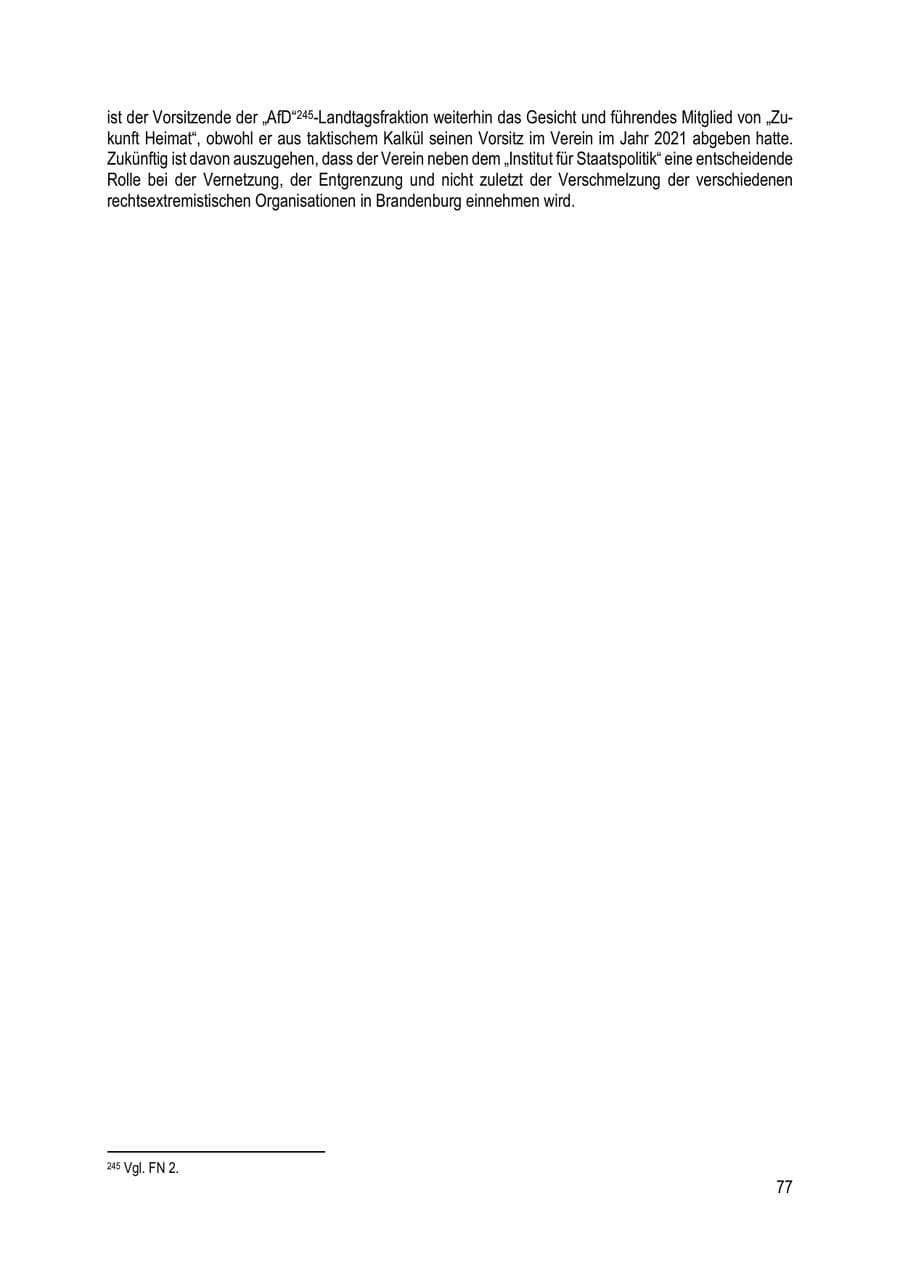 Seite 77 des Verfassungsschutzbericht 2023 Brandenburg