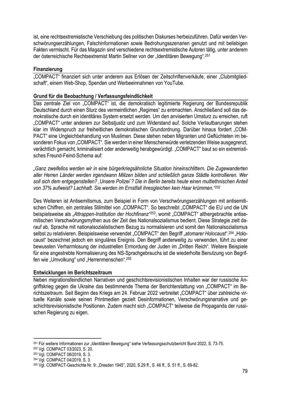 Seite 79 des Verfassungsschutzbericht 2023 Brandenburg