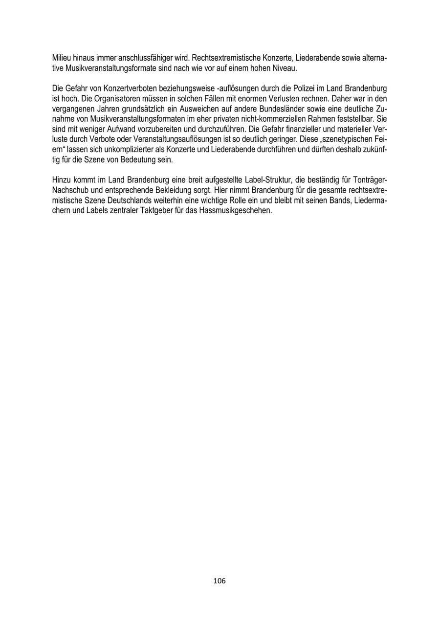 Seite 106 des Verfassungsschutzbericht 2024 Brandenburg
